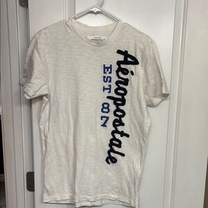 Aeropostale White and Blue Short Sleeve Tee Size Small